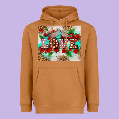 Love Birds And Love With Ross Heavyweight Hoodie Designed By Adodesignshop