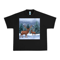 Black winter deer Urban Heavy Tee - BarkalooDesign