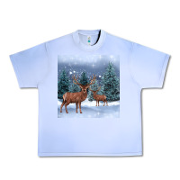 Grape Ice winter deer Urban Heavy Tee - BarkalooDesign