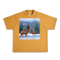 Peanut Butter winter deer Urban Heavy Tee - BarkalooDesign