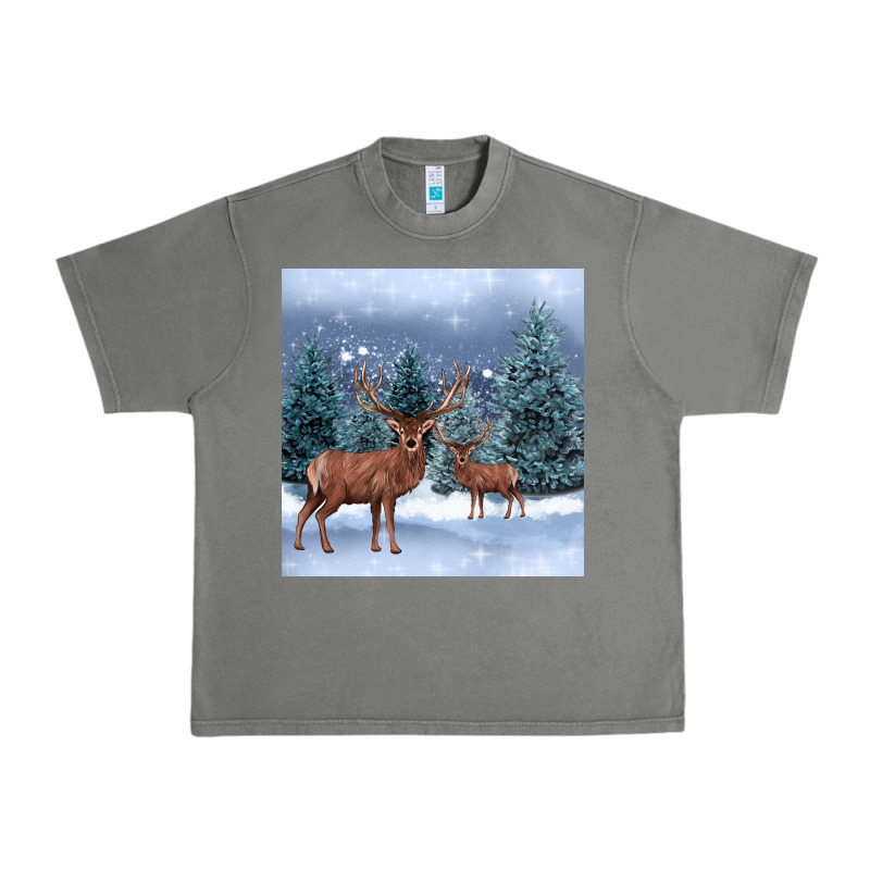 Winter Deer Urban Heavy Tee by BarkalooDesign | Teevron
