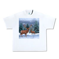 White winter deer Urban Heavy Tee - BarkalooDesign