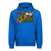 Cobalt I Dig Christmas Backhoe Loader Urban Hoodie - BundleAndBundleShop