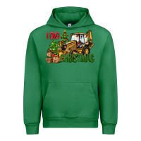 Emerald I Dig Christmas Backhoe Loader Urban Hoodie - BundleAndBundleShop