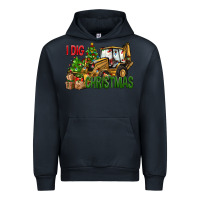 Navy I Dig Christmas Backhoe Loader Urban Hoodie - BundleAndBundleShop