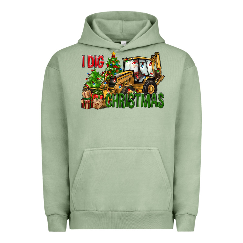 I Dig Christmas Backhoe Loader Urban Hoodie by BundleAndBundleShop | Teevron