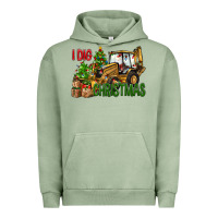Pigment Oil Green I Dig Christmas Backhoe Loader Urban Hoodie - BundleAndBundleShop