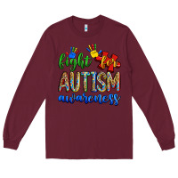 Burgundy fight for autism awareness Long Sleeve Tee - Zillion Design Studio