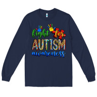 Navy fight for autism awareness Long Sleeve Tee - Zillion Design Studio