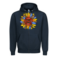 Navy firefighter sunflower Zipper Hoodie - HRA Design Shop