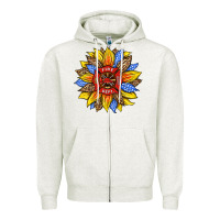 Oatmeal Heather firefighter sunflower Zipper Hoodie - HRA Design Shop
