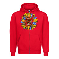 Red firefighter sunflower Zipper Hoodie - HRA Design Shop