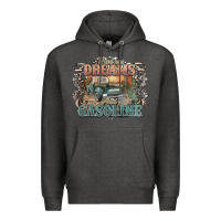 Charcoal Heather runs on dreams and gasoline truck western Premium Hoodie - NancyCooperArtShop