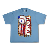 Pebble Blue baseball american flag Urban Heavy Tee - texasbilliewilder