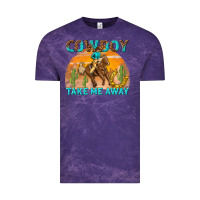 Cloud Purple cowboy take me away Vintage Tee - texasbilliewilder