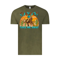 Vintage Olive cowboy take me away Vintage Tee - texasbilliewilder