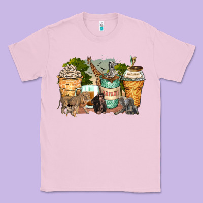 Safari Animals Coffee Cups Classic Tee Designed By Zillion Design Studio