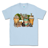 Dusty Blue safari animals coffee cups Classic Tee - Zillion Design Studio