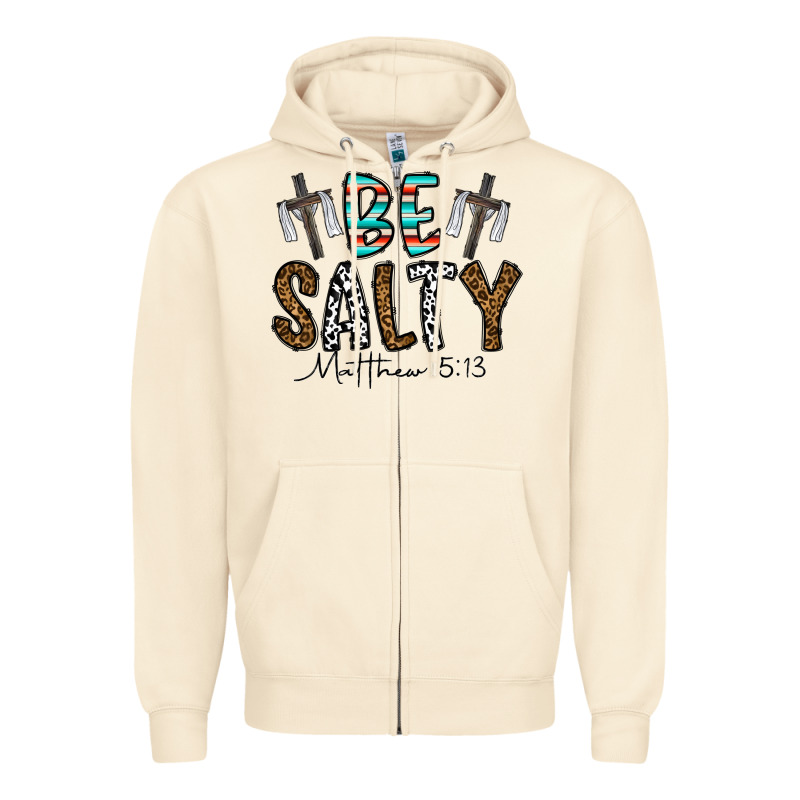 Be Salty Matthew 5. 13 Zipper Hoodie by CowhideDigitalArt | Teevron
