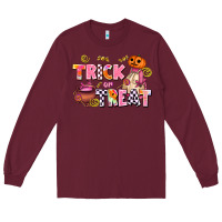 Burgundy trıck or treat Long Sleeve Tee - AdoDesignShop
