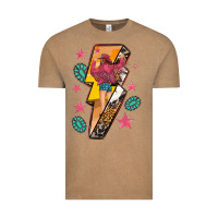Vintage Coffee cowgirl with lightning bolt Vintage Tee - texasbilliewilder