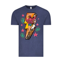 Vintage Denim cowgirl with lightning bolt Vintage Tee - texasbilliewilder