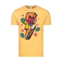 Vintage Mustard cowgirl with lightning bolt Vintage Tee - texasbilliewilder