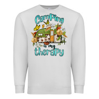Dove Grey camping is my therapy Premium Sweatshirt - BarkalooDesign