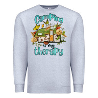 Heather Grey camping is my therapy Premium Sweatshirt - BarkalooDesign