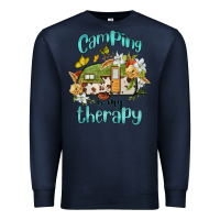 Navy camping is my therapy Premium Sweatshirt - BarkalooDesign