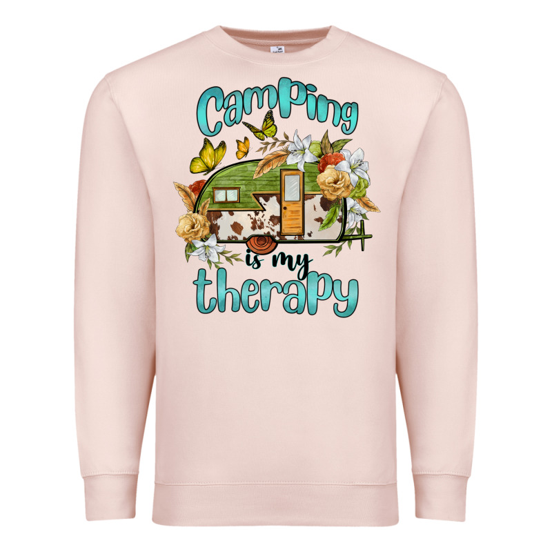 Camping Is My Therapy Premium Sweatshirt by BarkalooDesign | Teevron