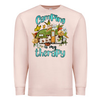 Pale Pink camping is my therapy Premium Sweatshirt - BarkalooDesign