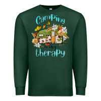 Sports Green camping is my therapy Premium Sweatshirt - BarkalooDesign