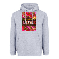 Heather Grey all you need is love Heavyweight Hoodie - AdoDesignShop