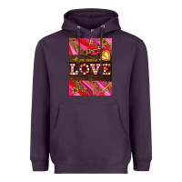 Plum all you need is love Heavyweight Hoodie - AdoDesignShop