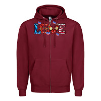 Burgundy firefighter love Zipper Hoodie - HRA Design Shop