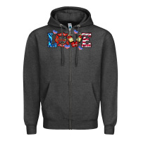 Charcoal Heather firefighter love Zipper Hoodie - HRA Design Shop