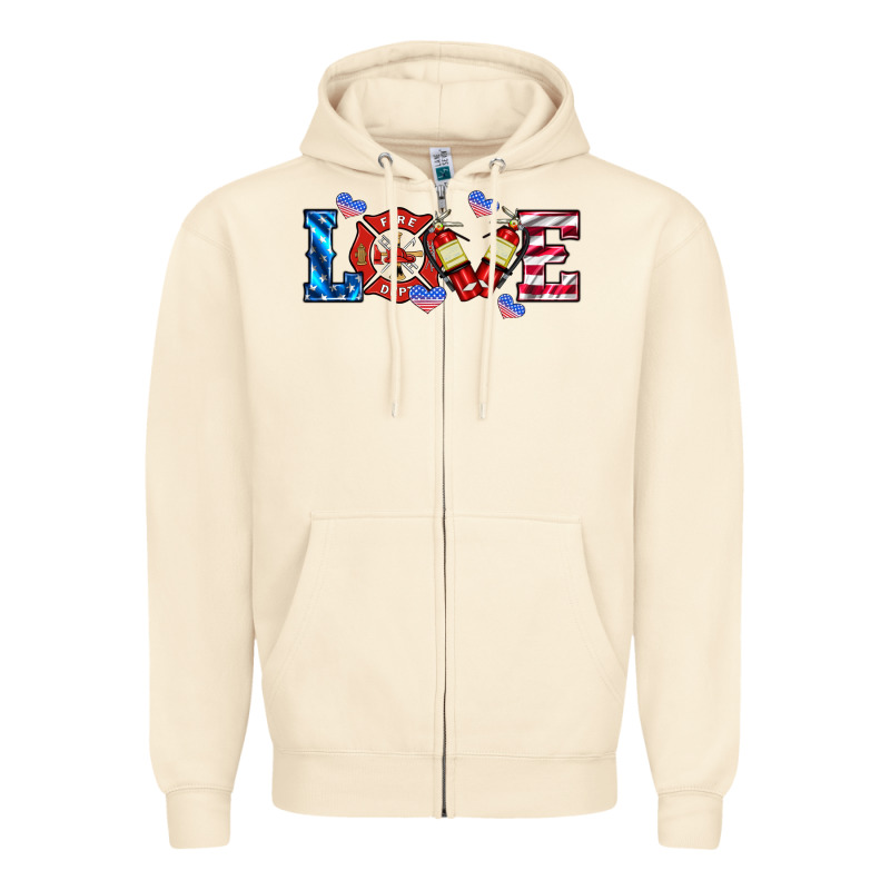 Firefighter Love Zipper Hoodie by HRA Design Shop | Teevron
