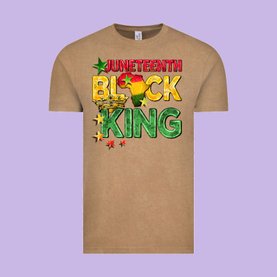 Juneteenth Black King Vintage Tee Designed By Barkaloodesign