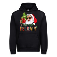 Black Don't Stop Believing Santa Urban Hoodie - BundleAndBundleShop