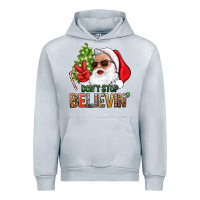 Heather Grey Don't Stop Believing Santa Urban Hoodie - BundleAndBundleShop