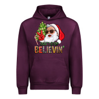 Mauve Wine Don't Stop Believing Santa Urban Hoodie - BundleAndBundleShop