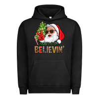Pigment Black Don't Stop Believing Santa Urban Hoodie - BundleAndBundleShop