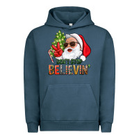 Pigment Midnight Navy Don't Stop Believing Santa Urban Hoodie - BundleAndBundleShop
