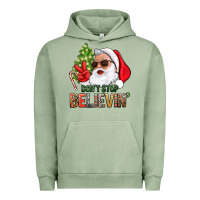 Pigment Oil Green Don't Stop Believing Santa Urban Hoodie - BundleAndBundleShop