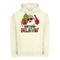 Pigment Pistachio Don't Stop Believing Santa Urban Hoodie - BundleAndBundleShop