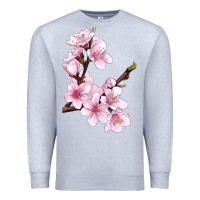 Heather Grey Peach Blossom Premium Sweatshirt - LillyAllenDesigns