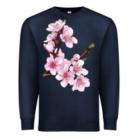 Navy Peach Blossom Premium Sweatshirt - LillyAllenDesigns