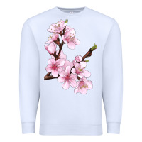 White Peach Blossom Premium Sweatshirt - LillyAllenDesigns