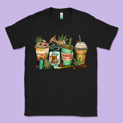 Highly Caffeinated Coffee Cups Classic Tee Designed By Zillion Design Studio
